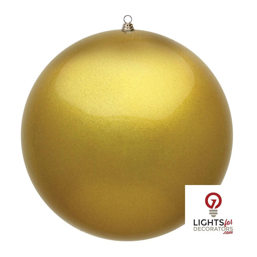 24" Oversized Shatterproof Ball Ornament - Gold - Candy - UV Treated