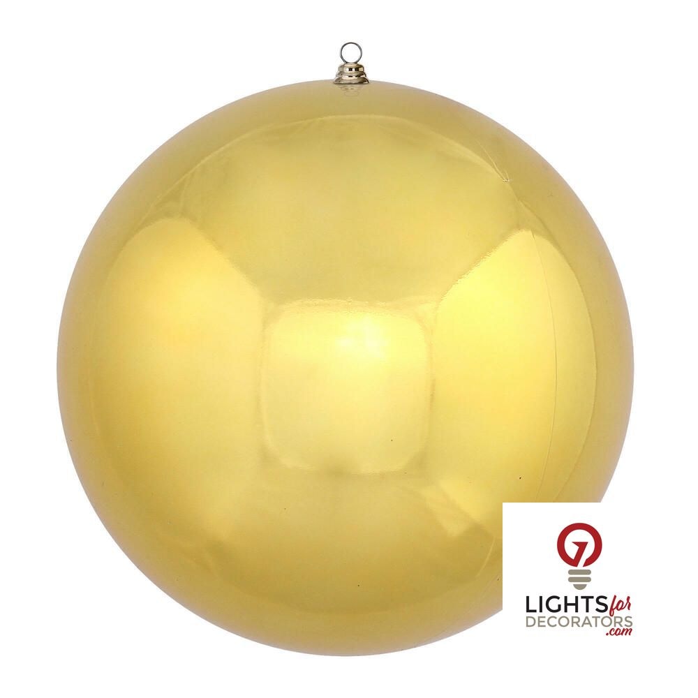 24" Oversized Shatterproof Ball Ornament - Gold - Shiny - UV Treated