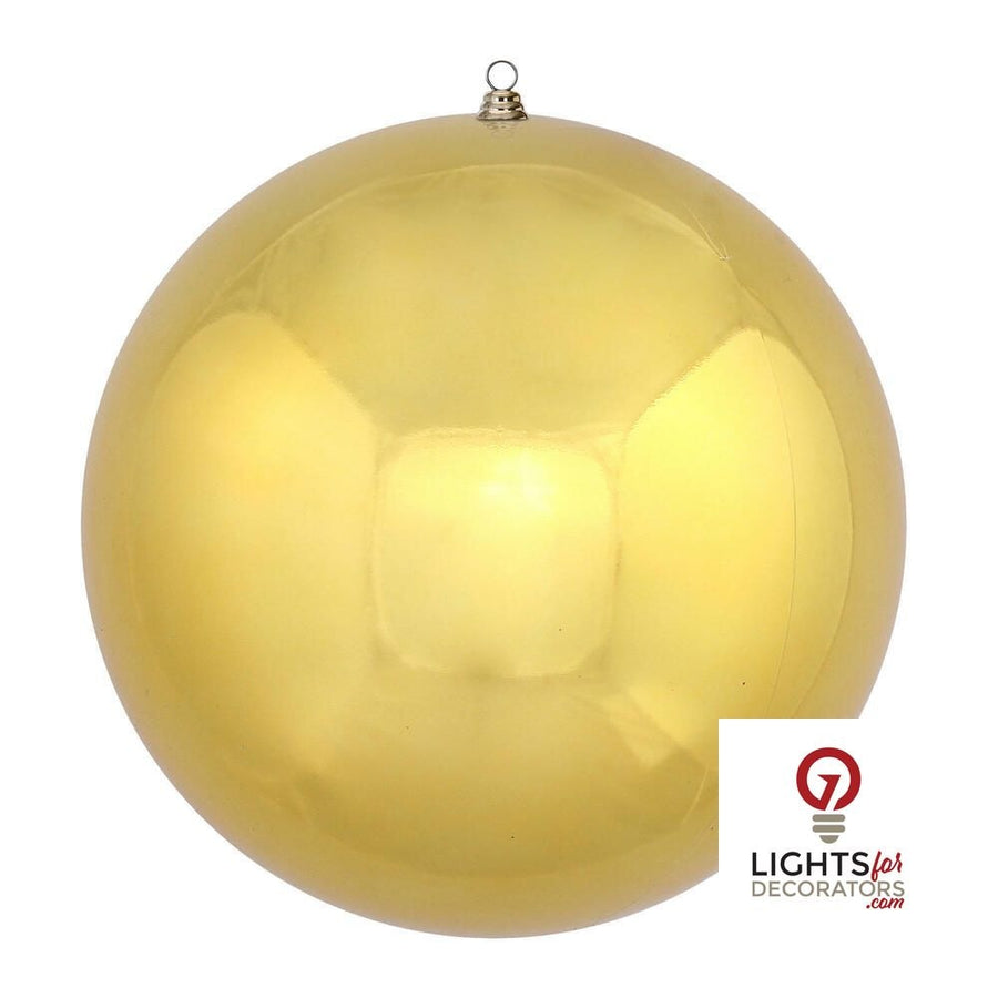 24" Oversized Shatterproof Ball Ornament - Gold - Shiny - UV Treated