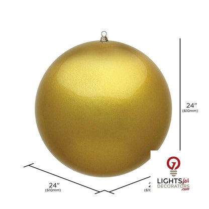 24" Oversized Shatterproof Ball Ornament - Gold - Candy - UV Treated — alternate view