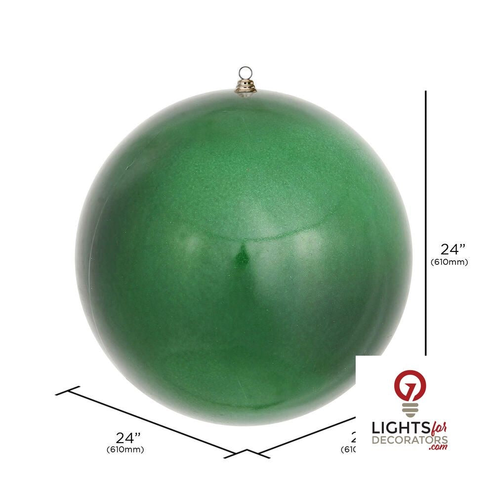 24" Oversized Shatterproof Ball Ornament - Emerald - Candy - UV Treated — alternate view