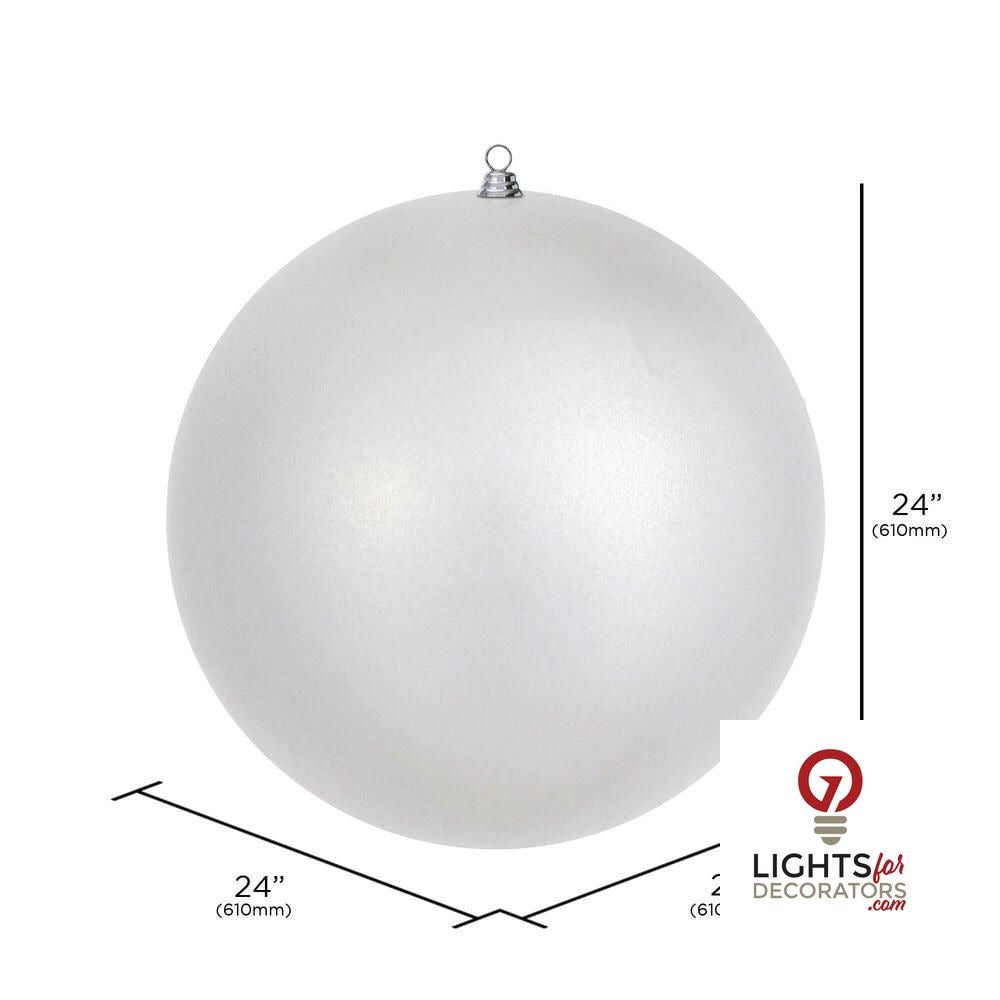 24" Oversized Shatterproof Ball Ornament - Silver - Candy - UV Treated — alternate view