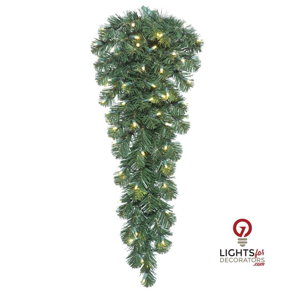 36" Warm White Deluxe Sequoia Fir Teardrop