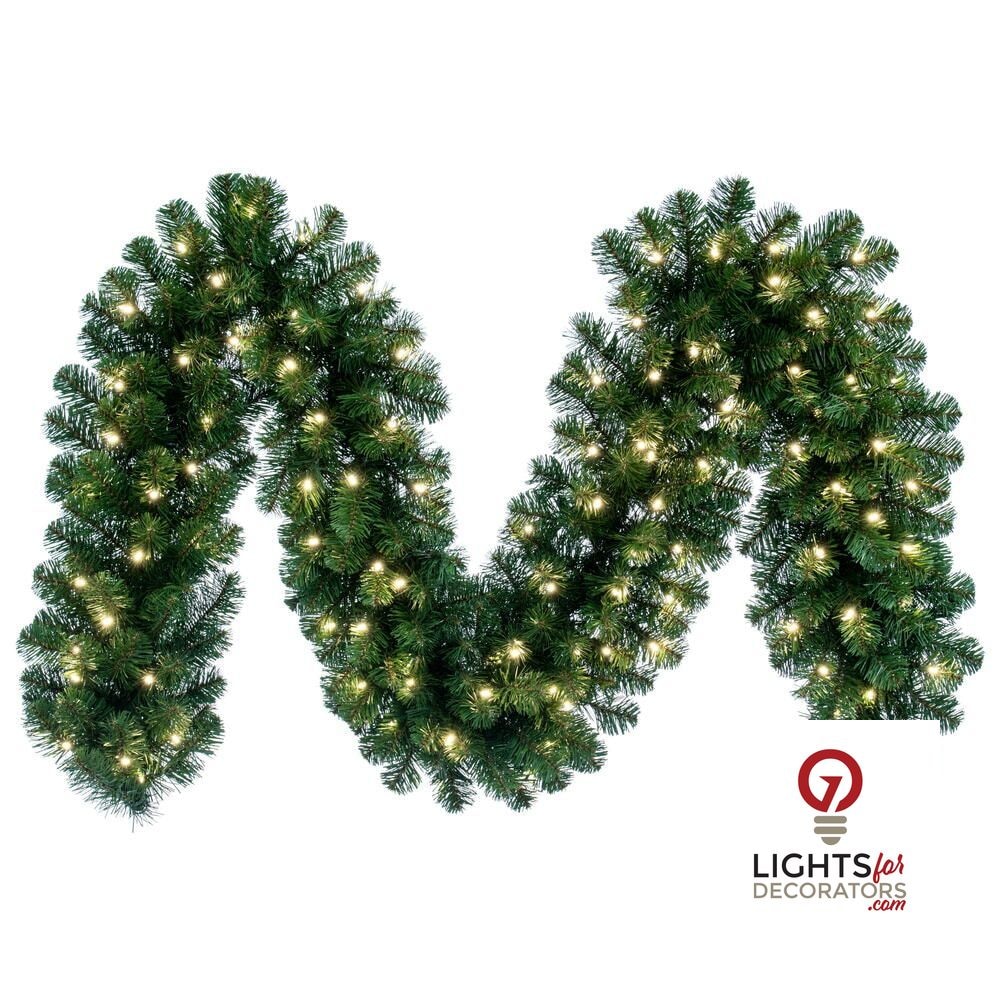 9' x 14" Warm White Deluxe Sequoia Fir Garland