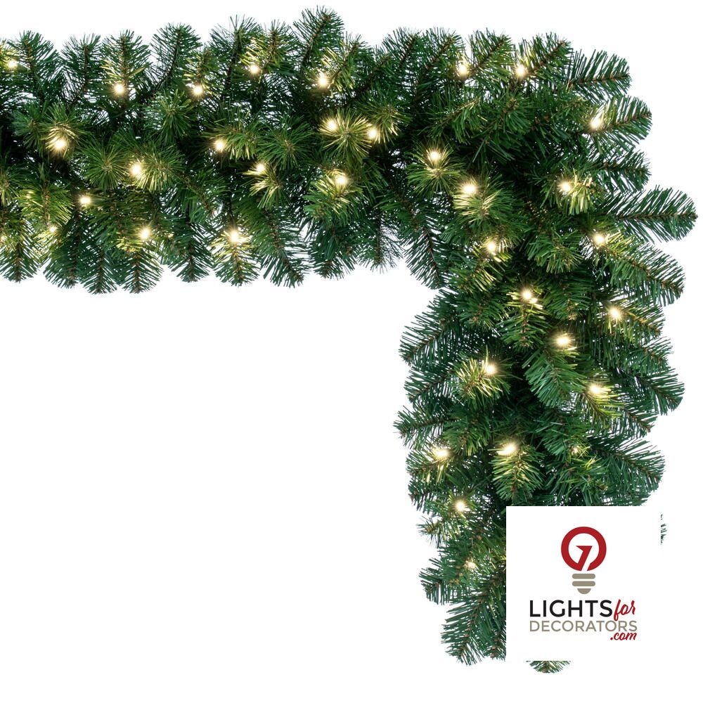9' x 14" Warm White Deluxe Sequoia Fir Garland — alternate view
