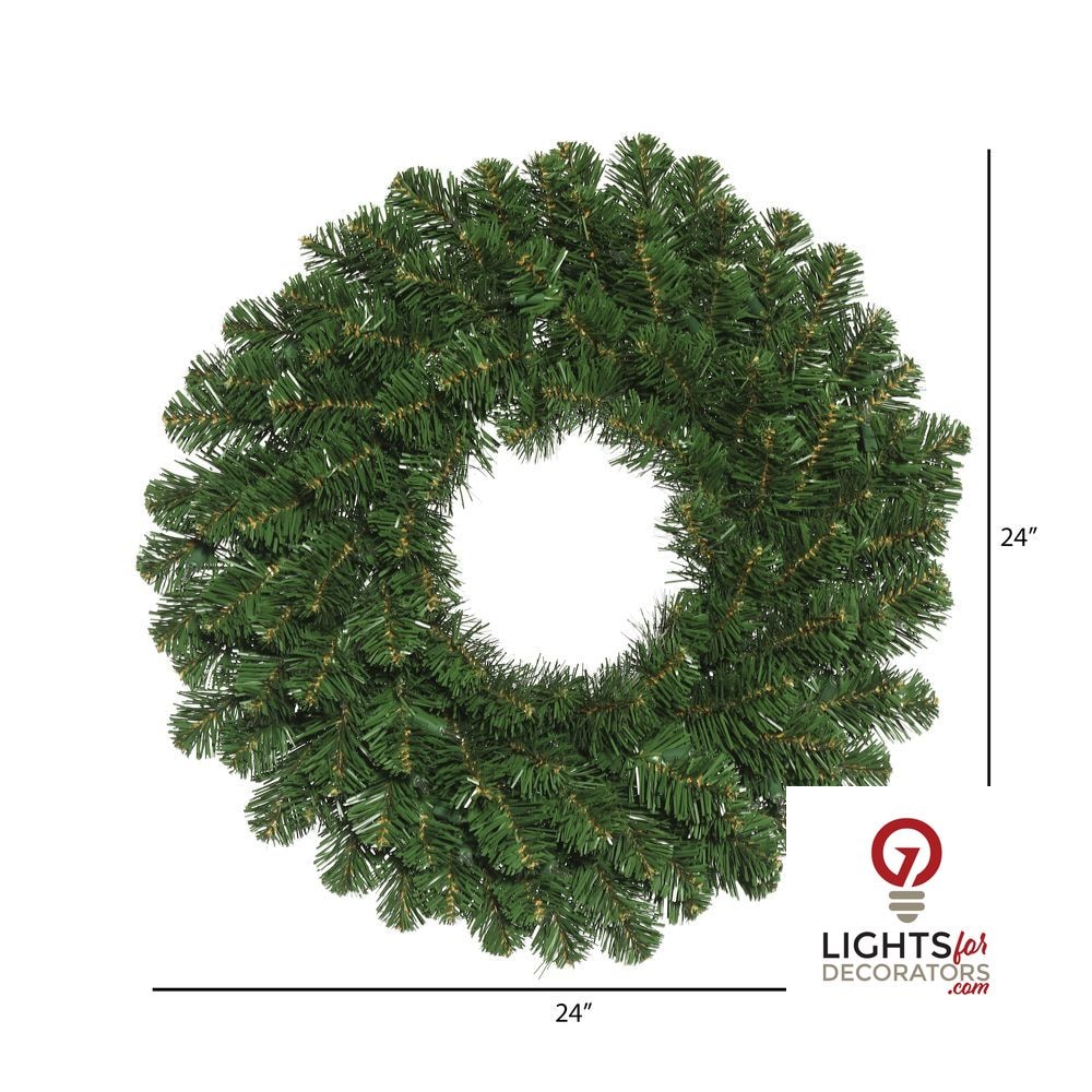 24" Unlit Deluxe Sequoia Fir Wreath — alternate view