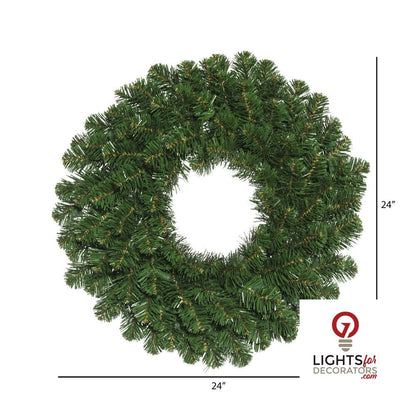 24" Unlit Deluxe Sequoia Fir Wreath — alternate view