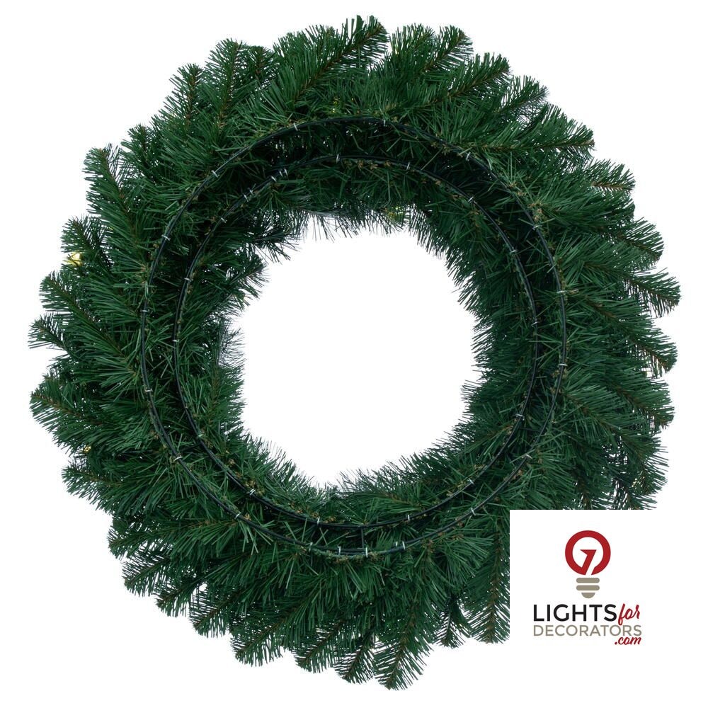 30" Warm White Deluxe Sequoia Fir Wreath — alternate view