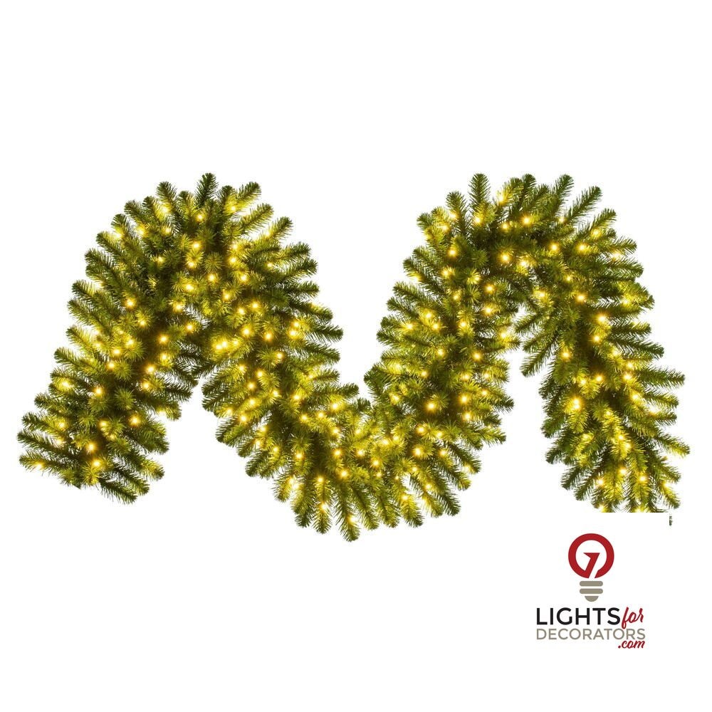 9' x 18" Warm White Dense Forest Pine Garland