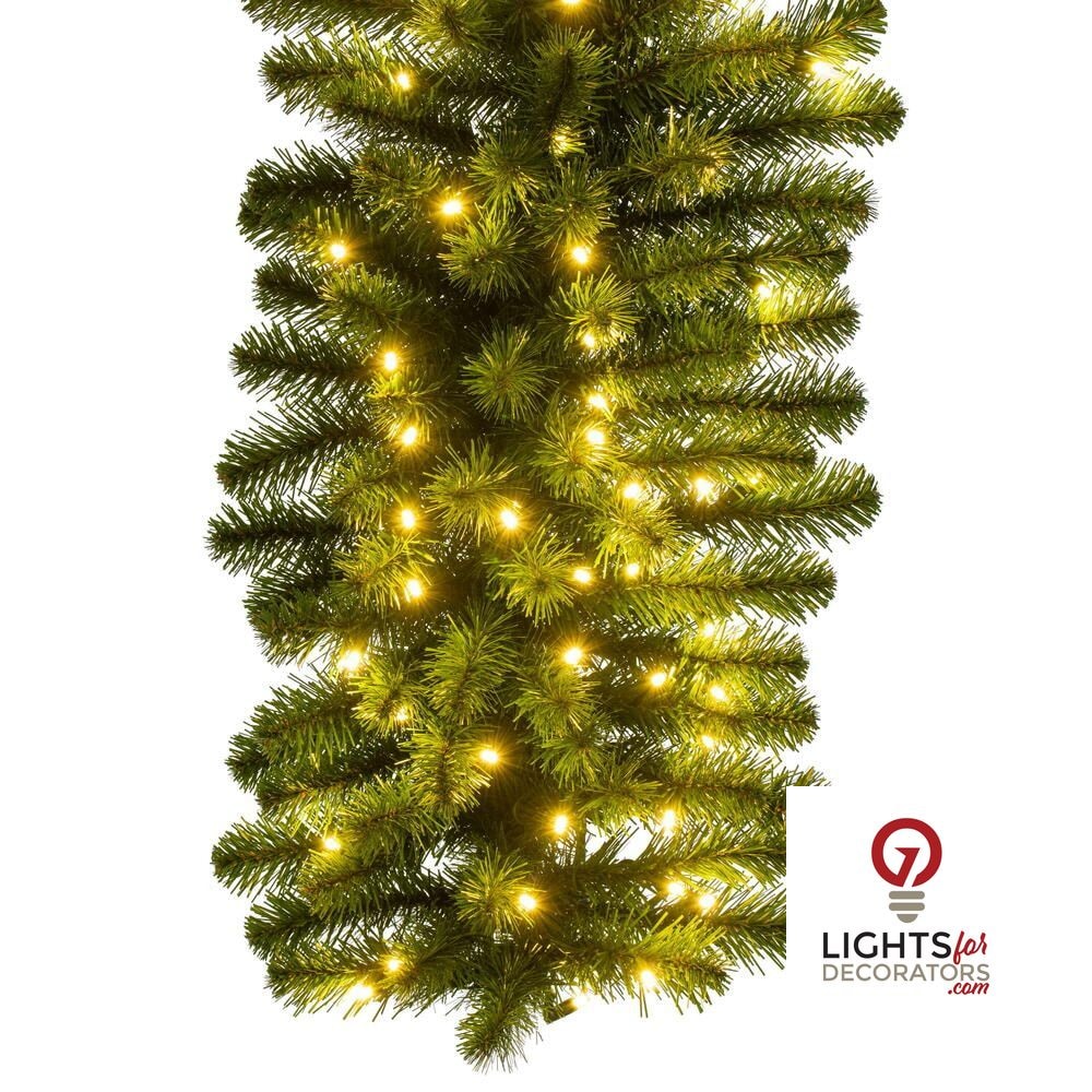 9' x 18" Warm White Dense Forest Pine Garland — alternate view