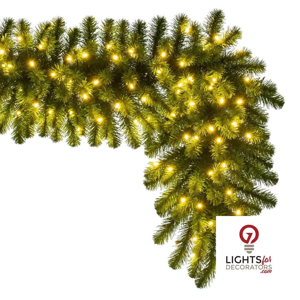 9' x 18" Warm White Dense Forest Pine Garland — alternate view