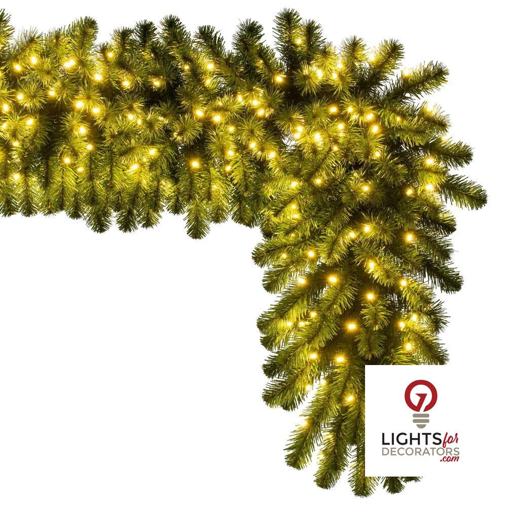 9' x 20" Warm White Dense Forest Pine Garland — alternate view