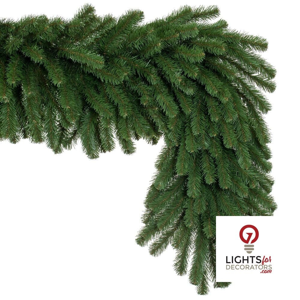 9' x 24" Unlit Dense Forest Pine Garland — alternate view
