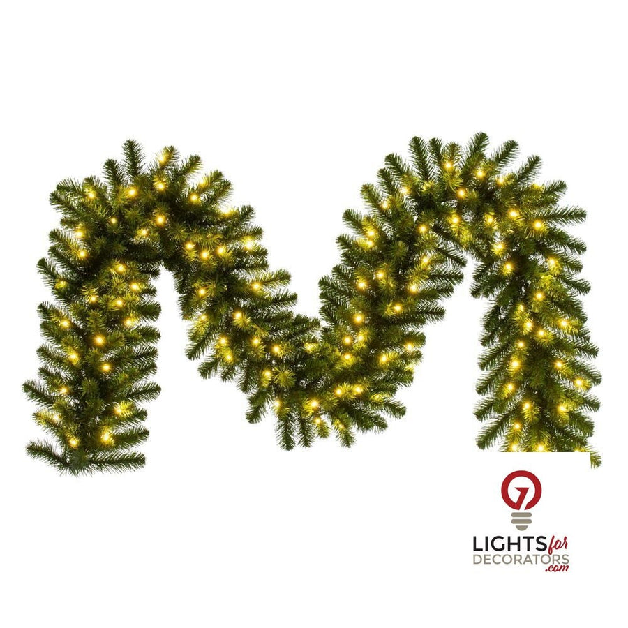 9' x 14" Warm White Dense Forest Pine Garland 9'- 14"- Warm White