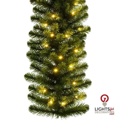 9' x 14" Warm White Dense Forest Pine Garland — alternate view