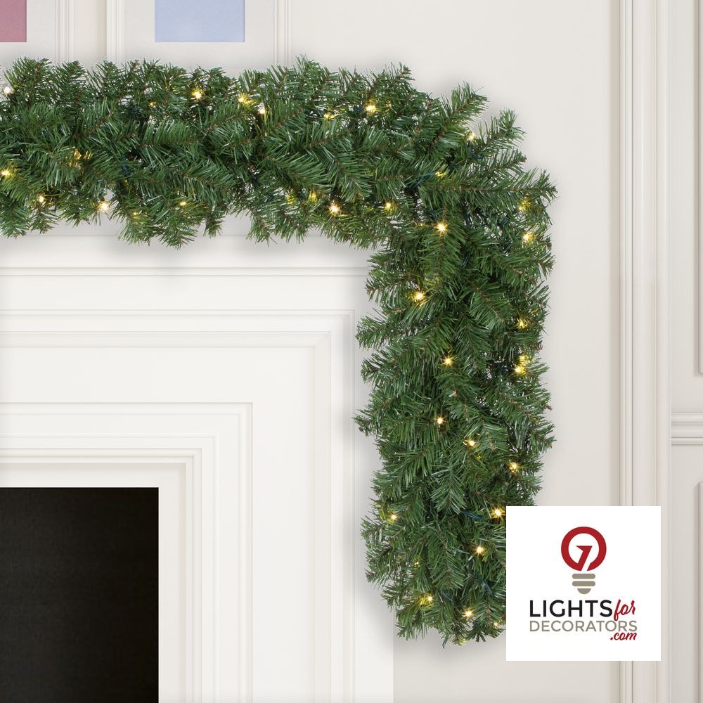 9' x 14" Warm White Grand Teton Garland — alternate view