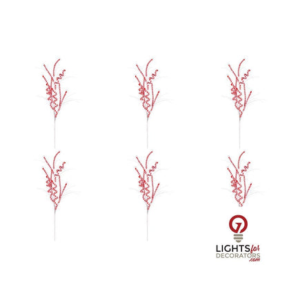 20" Red/White Candy Cane Spray - Set of 6 — alternate view