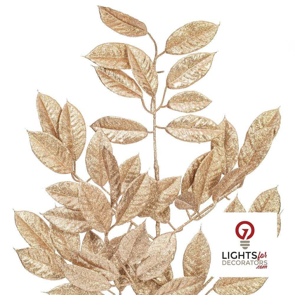 31" Gardenia Glitter Spray - Set of 2 - Café Latte — alternate view