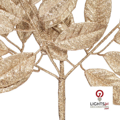 31" Gardenia Glitter Spray - Set of 2 - Café Latte — alternate view