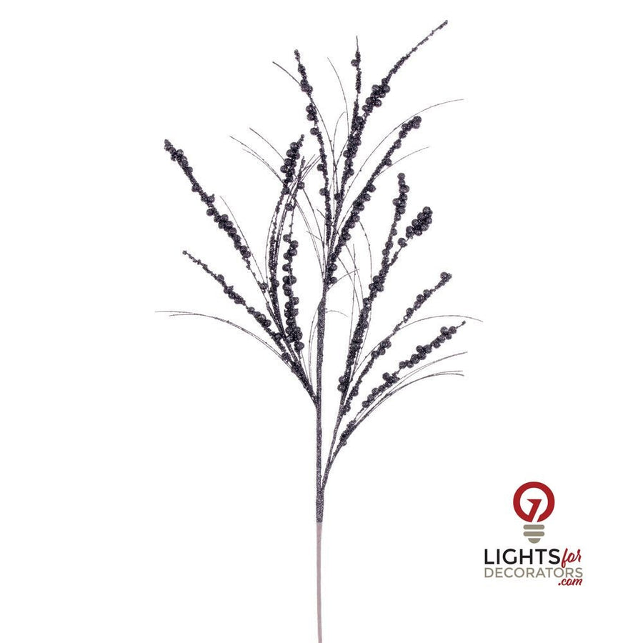 36" Berry Twig Glitter Spray - Set of 6 - Pewter Pewter – Bag of 6