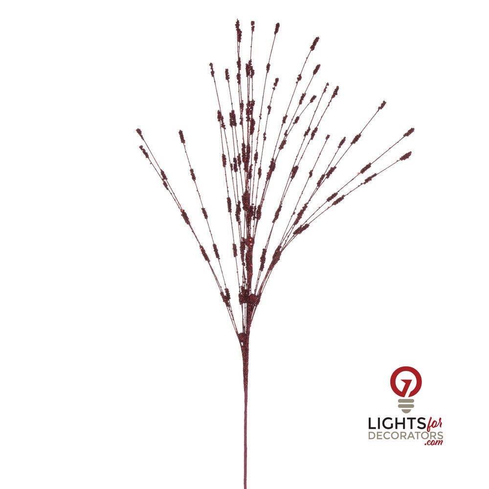 36" Berry Glitter Spray - Set of 6 - Burgundy
