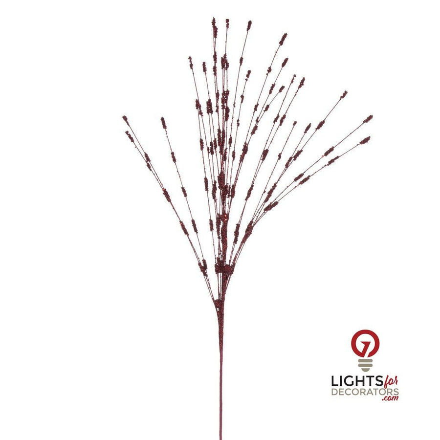 36" Berry Glitter Spray - Set of 6 - Burgundy Burgundy – Bag of 6
