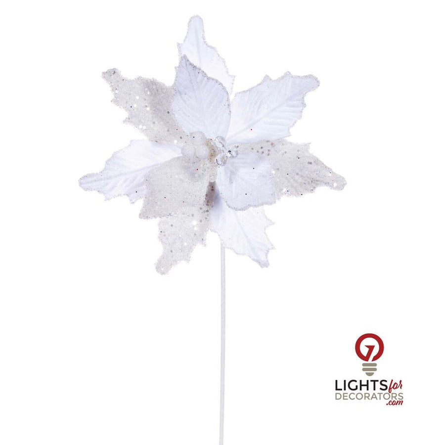 20" Velvet Sugar 11.5" Flower - Set of 3 - White White