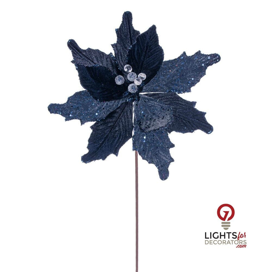 20" Velvet Sugar 11.5" Flower - Set of 3 - Midnight Blue Midnight Blue