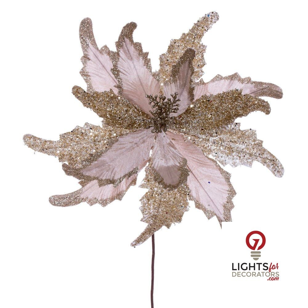 20" Grand Velvet 18" Flower - Set of 2 - Champagne