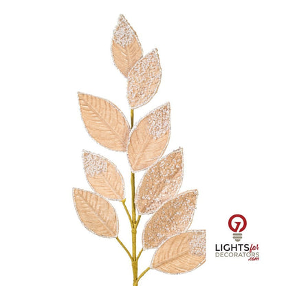 32" Velvet Pearl Leaf Spray - Set of 2 - Champagne — alternate view
