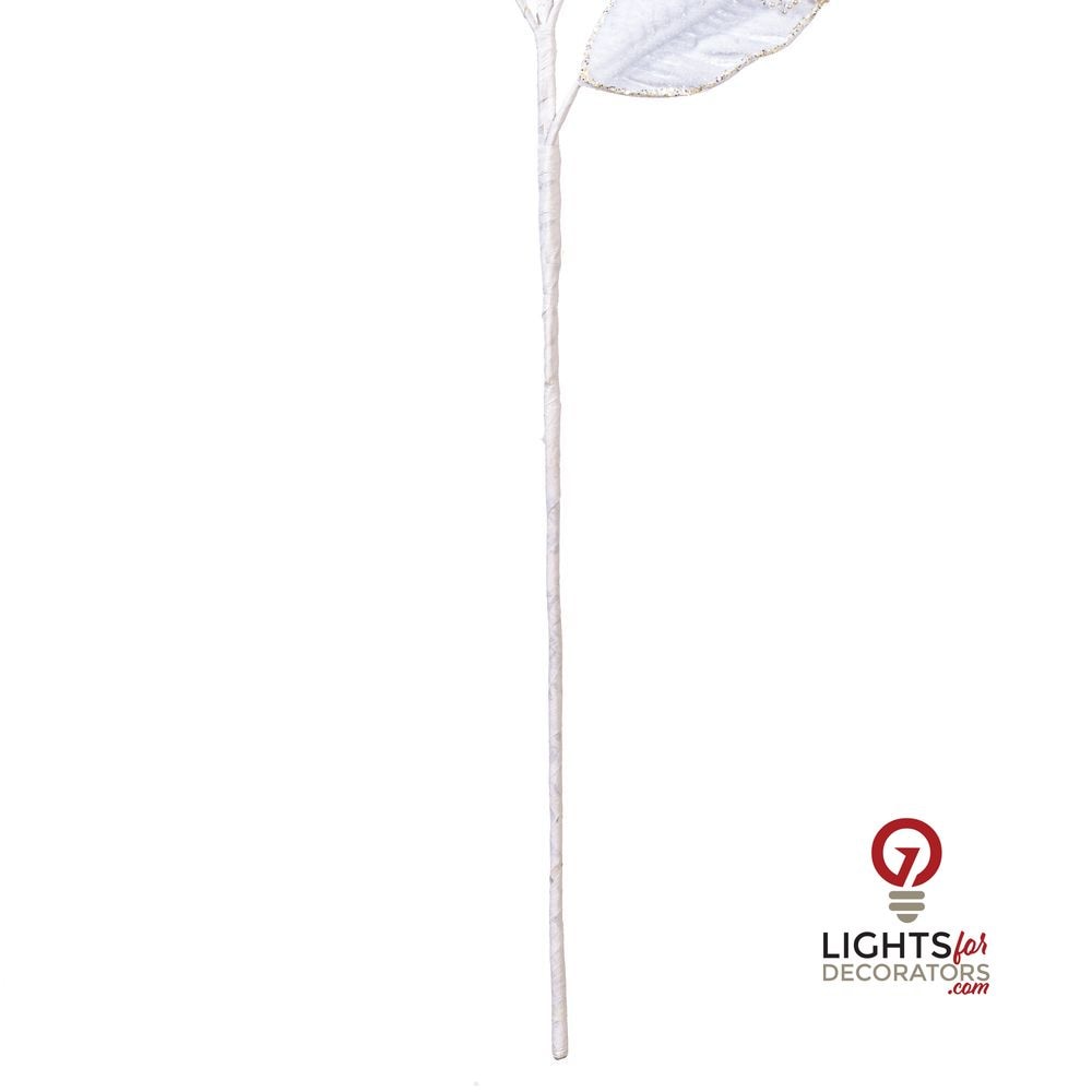 32" Velvet Pearl Leaf Spray - Set of 2 - White — alternate view