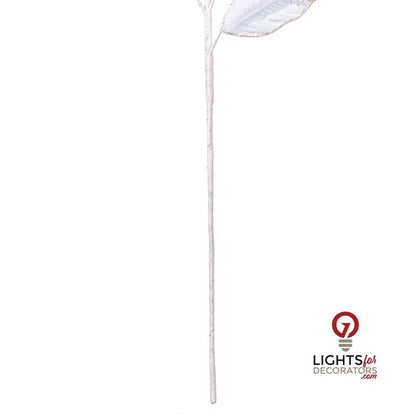 32" Velvet Pearl Leaf Spray - Set of 2 - White — alternate view