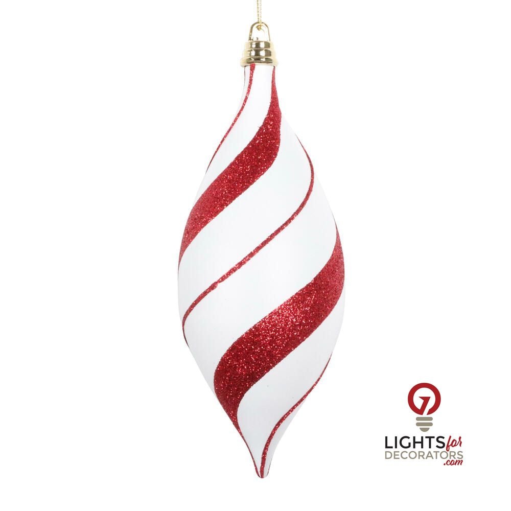 7" Glitter Shuttle Ornament - White/Red - Set of 3