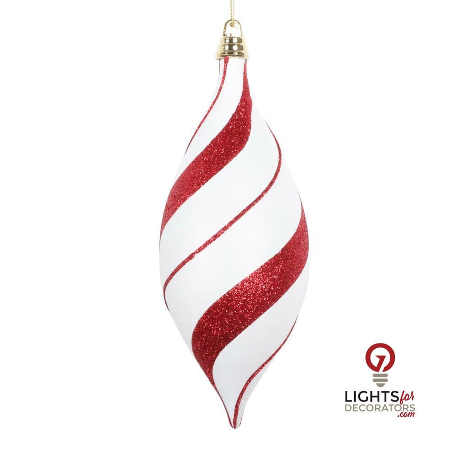 7" Glitter Shuttle Ornament - White/Red - Set of 3