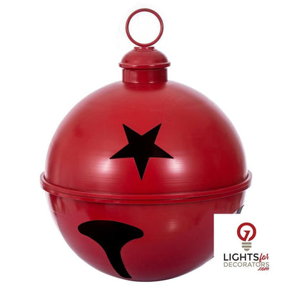 20" Matte Iron Bell Ornament - Red