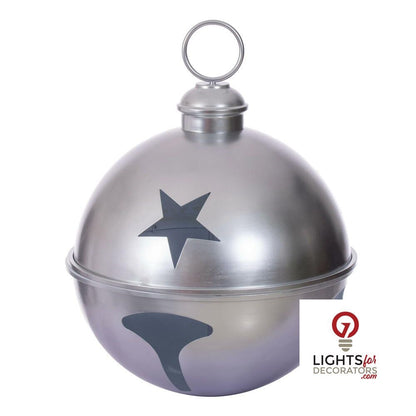 20" Matte Iron Bell Ornament - Silver