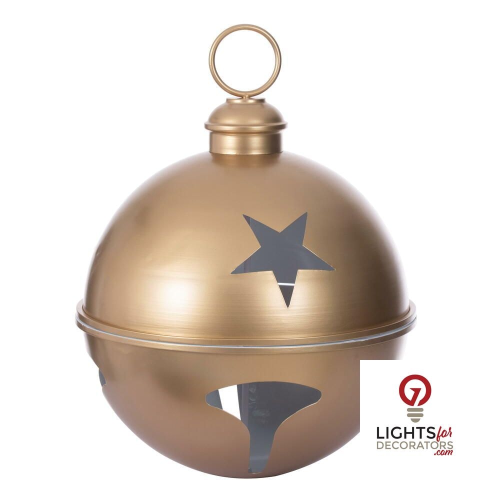 20" Matte Iron Bell Ornament - Gold