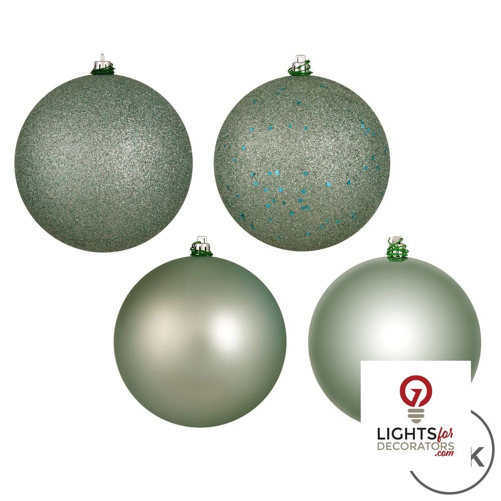 2.75" 4-Finish Shatterproof Ball Ornament Set - Frosty Mint - Set of 20 — alternate view
