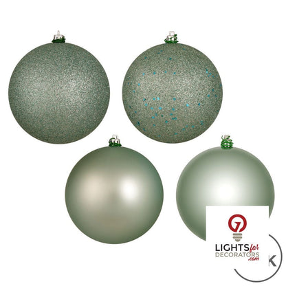 2.75" 4-Finish Shatterproof Ball Ornament Set - Frosty Mint - Set of 20 — alternate view