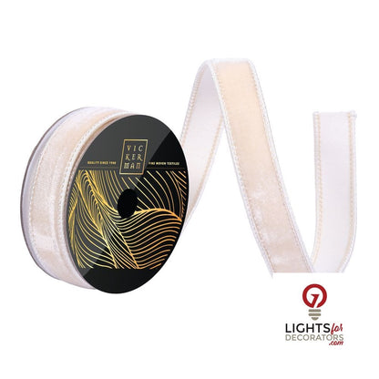 1" Ribbon - Velvet Dupion - 10 Yard Roll - Ivory