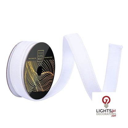 1" Ribbon - Velvet Dupion - 10 Yard Roll - White