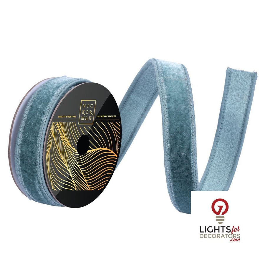 1" Ribbon - Velvet Dupion - 10 Yard Roll - Slate Blue Slate Blue