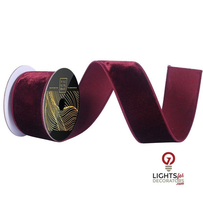 4" Ribbon - Velvet Dupion - 10 Yard Roll - Burgundy
