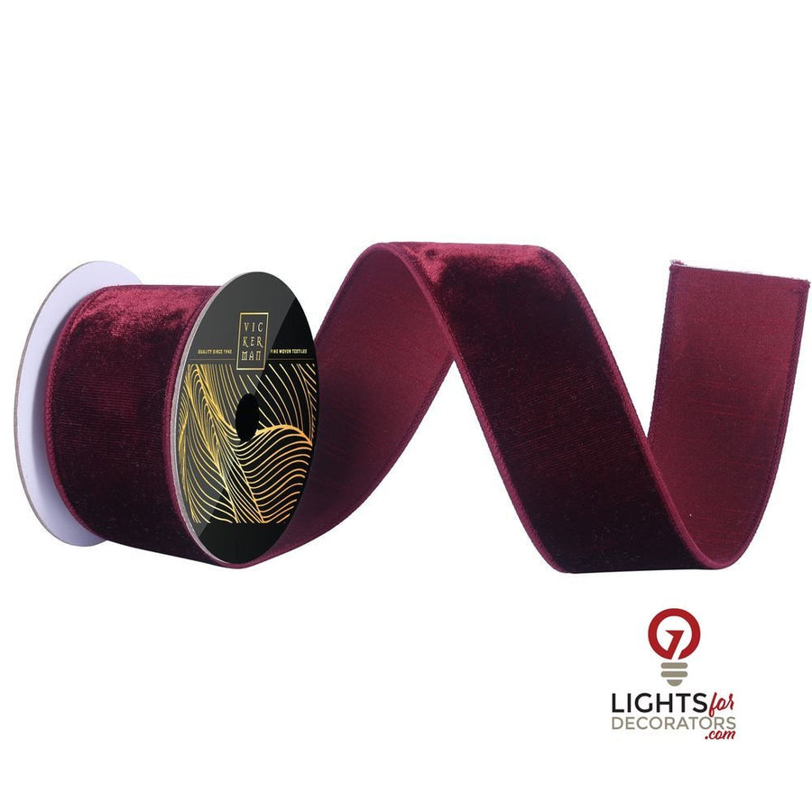 2.5" Ribbon - Velvet Dupion - 2.5 Yard Roll - Burgundy Burgundy- 2.5"x10yd