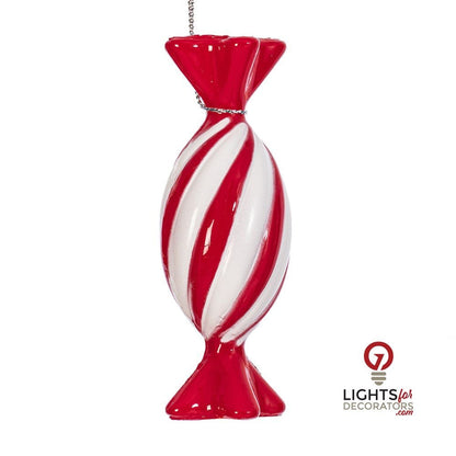 4" Red Swirl Candy Ornament Assortment - Set of 6 — alternate view