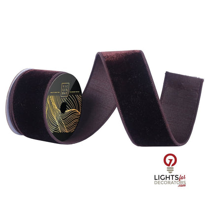 4" Ribbon - Velvet Dupion - 10 Yard Roll - Chocolate