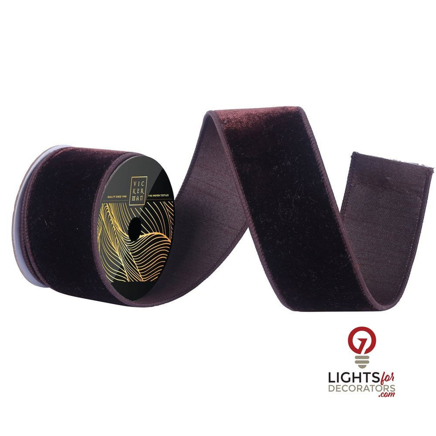 2.5" Ribbon - Velvet Dupion - 2.5 Yard Roll - Chocolate Chocolate- 2.5"x10yd