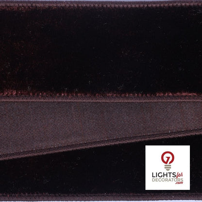 4" Ribbon - Velvet Dupion - 10 Yard Roll - Chocolate — alternate view