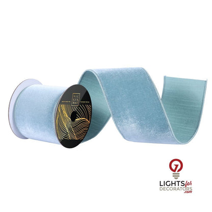 4" Ribbon - Velvet Dupion - 10 Yard Roll - Slate Blue