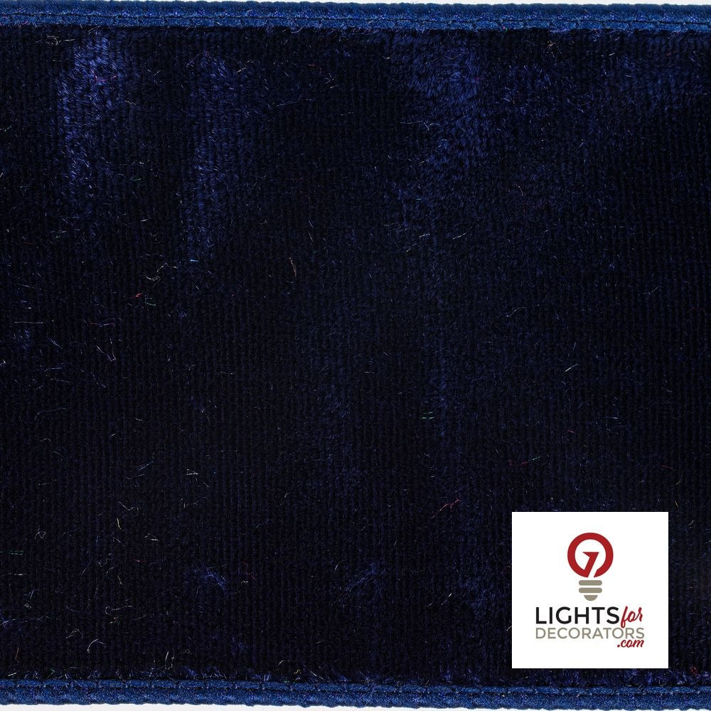 4" Ribbon - Velvet Dupion - 10 Yard Roll - Midnight Blue — alternate view